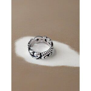 Paisley Design Band 8.3mm Ring Size 7 Sterling Silver 925